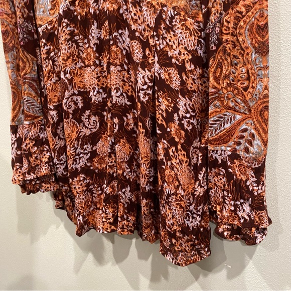 Free People NWT High Neck Cut Out Long Sleeve Tunic Top Maroon Red Med OB834537 - Picture 8 of 13